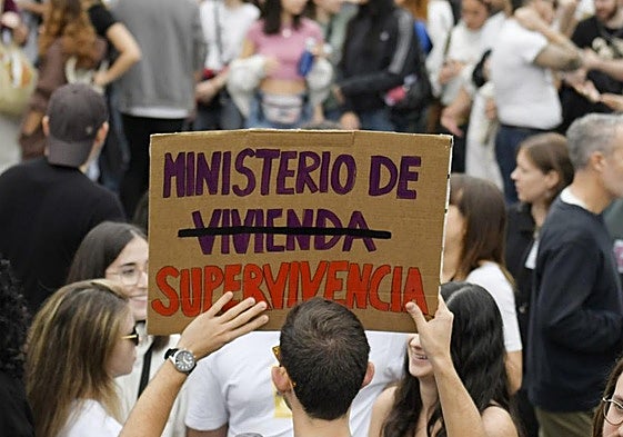 Manifestación contra la situación de la vivienda en España