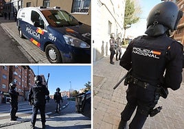 Operativo de la Policía Nacional este martes en Salamanca.
