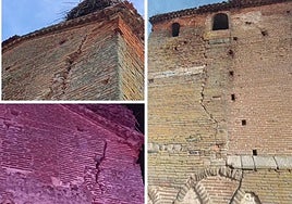 Estado de la Torre de la iglesia de San Pedro de Villoria.