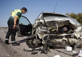 Accidente en la A-62 en el término municipal de Ciudad Rodrigo.