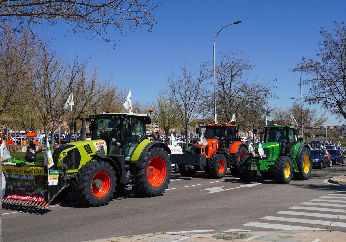 Movilización de tractores de asociados a ASAJA Salamanca.