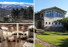 Fachada, comedor y vistas del restaurante de Vallejera.