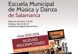 Abierto el plazo de matriculación desde el domingo en la Escuela Municipal de Música y Danza de Salamanca