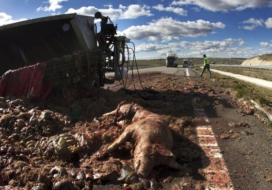 Accidente en la A-62 en una imagen de archivo.