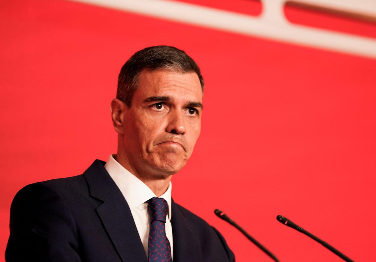 Pedro Sánchez, durante su comparecencia