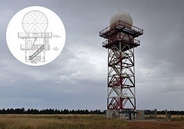 Imagen de la nueva torre y equipo de radar meteorológico de Almagro y diseño del de Salamanca.