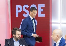 El presidente del Gobierno, Pedro Sánchez, en la ejecutiva socialista de este lunes,.
