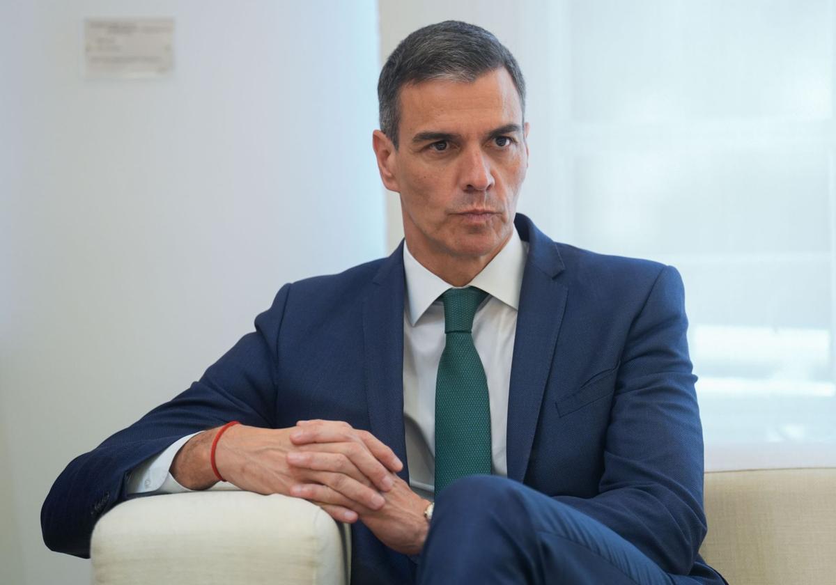 El presidente del Gobierno, Pedro Sánchez, este lunes en Monclo.