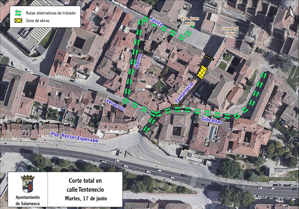 La calle Tentenecio permanecerá cortada desde el martes por trabajos en la red de abastecimiento