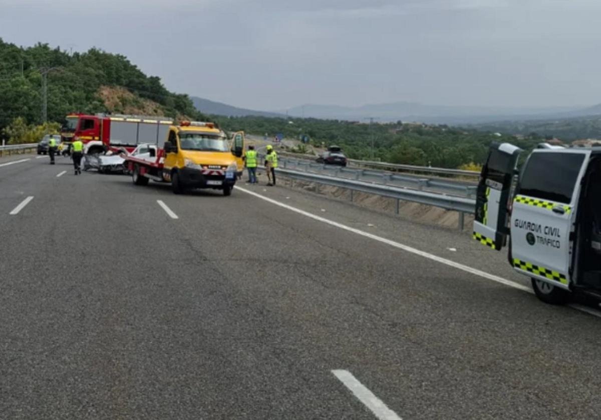 Lugar del accidente en la autovía.