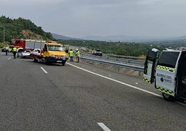 Lugar del accidente en la autovía.