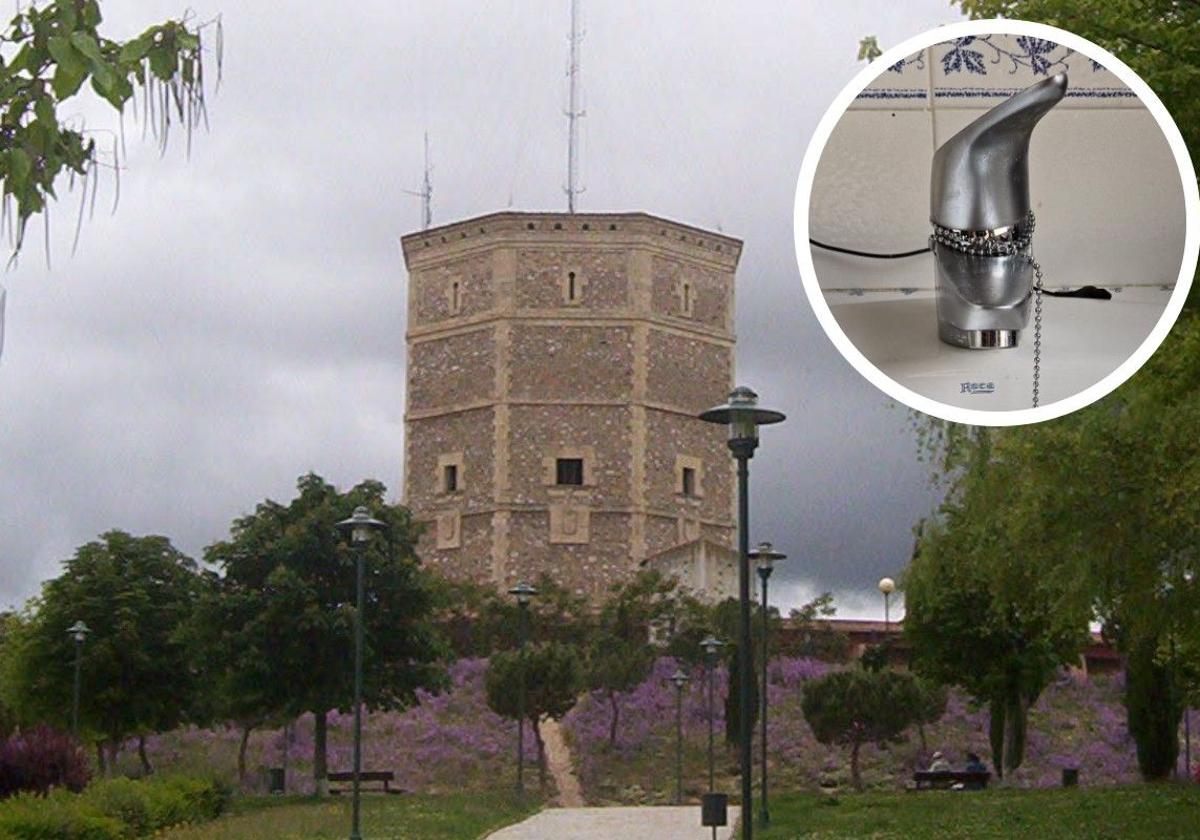 Deposito de la Chinchibarra en una imagen de archivo y un grifo abierto sin agua