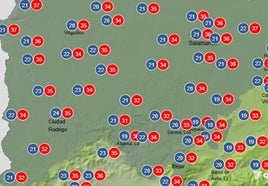 Temperaturas máxima y mínimas que se esperan para el viernes en Salamanca.