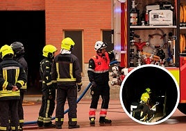 Simulacro de incendio en el parque de Bomberos de Salamanca