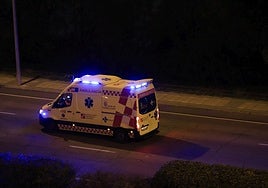 Ambulancia en una calle de Salamanca.