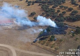 Inmediaciones de la finca Castro Enríque durante el incendio.