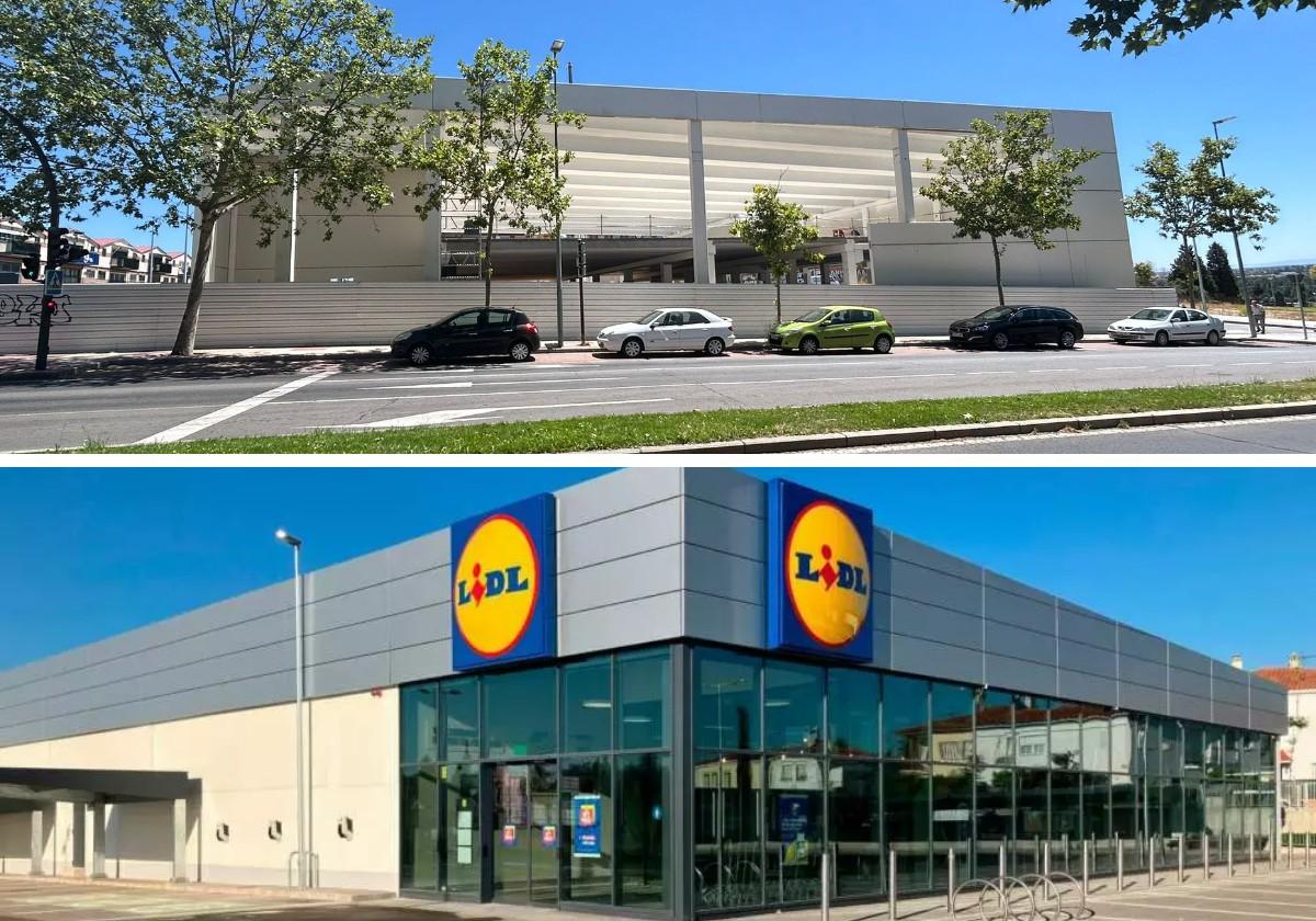 Las obras en el nuevo supermercado del Rollo y el modelo actual de la marca.