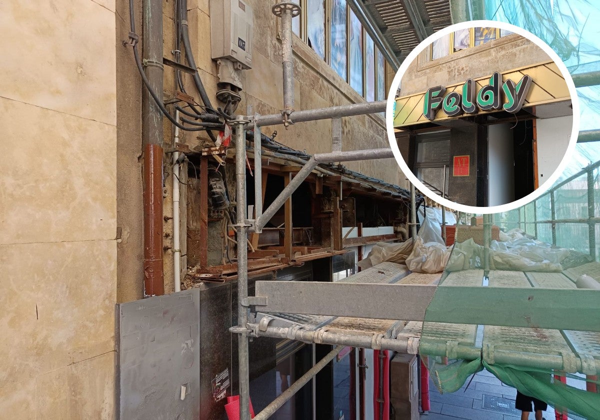 El rótulo original, retirado del lugar que ocupaba en la fachada.