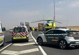 Accidente de tráfico en la A-62 y medios que se han desplegado