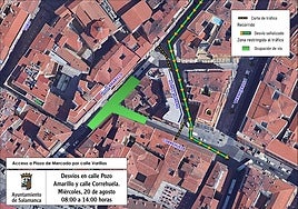 Cortada una céntrica calle de Salamanca hasta el viernes