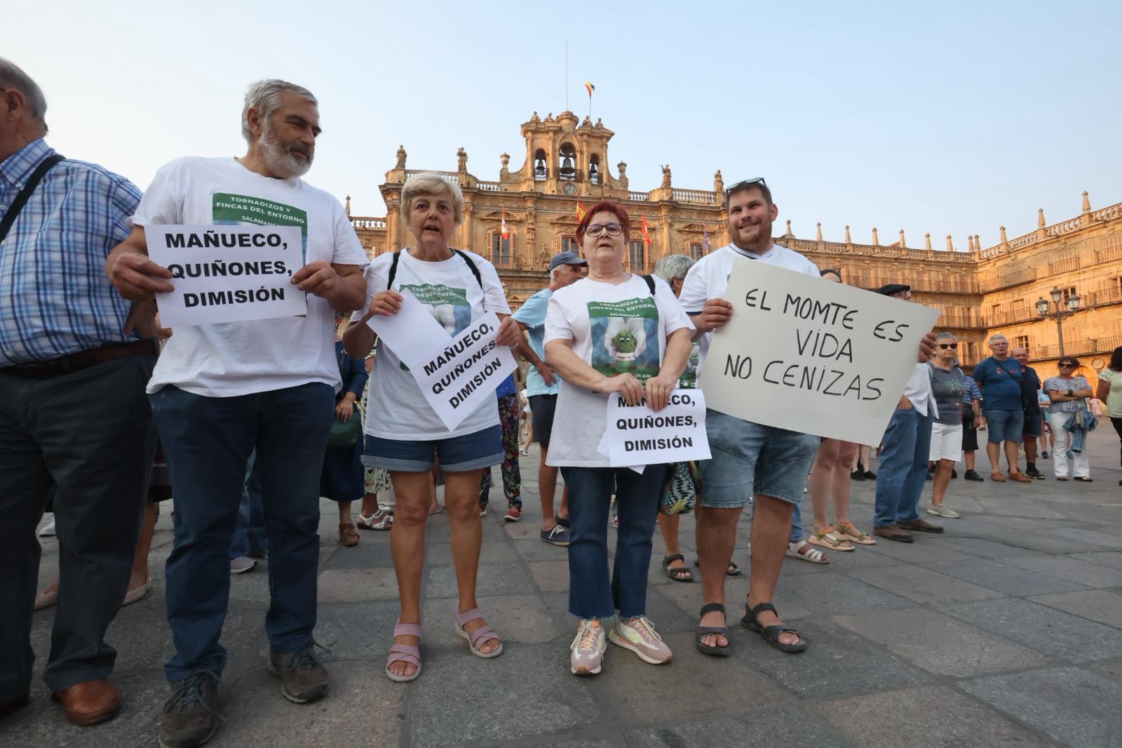 En imágenes, la manifestación en Salamanca por la gestión de los incendios