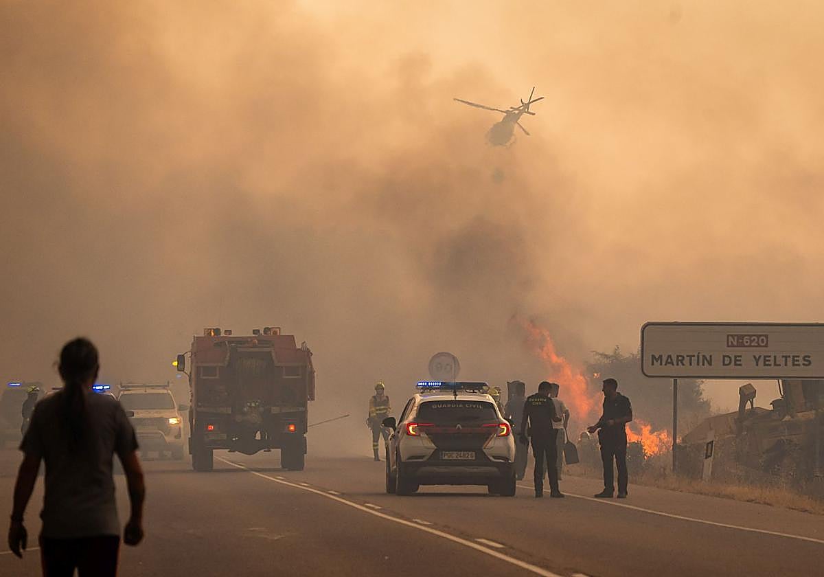 Incendio en San Martín de Yeltes