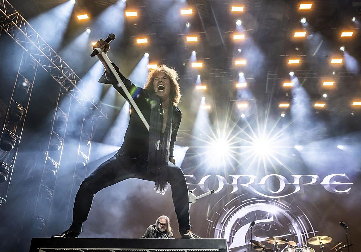 El cantante de Europe, Joey Tempest, durante el concierto.