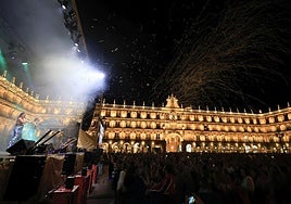 Imagen de un concierto en la Plaza Mayor de Salamanca durante las Fiestas.