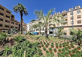 Así ha quedado el nuevo parterre de la plaza de Santa Eulalia.