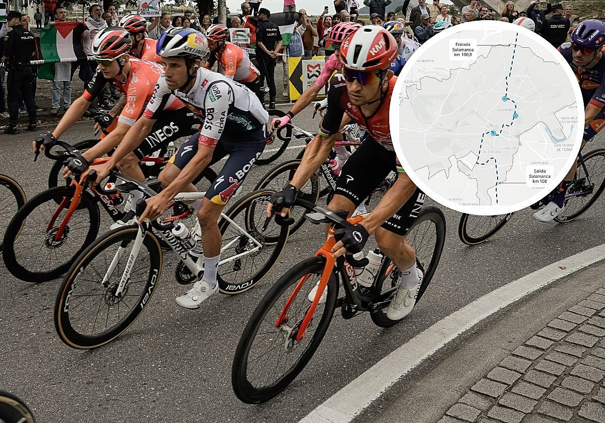 Ciclistas en la Vuelta y recorrido por Salamanca.