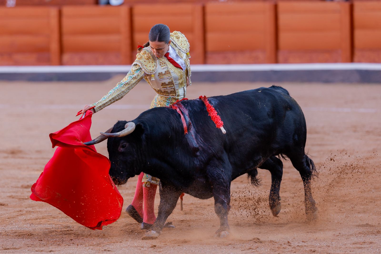 Olga Casado abre la puerta grande del festejo femenino de la feria