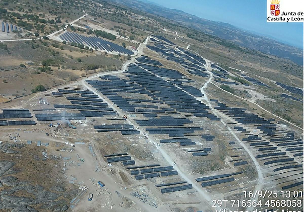 Imagen de dónde se ha producido el incendio esta maañna en Villarino de los Aires.