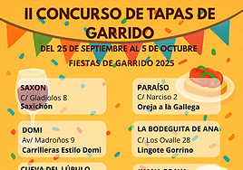 Cartel oficial del II Concurso de Tapas de Garrido