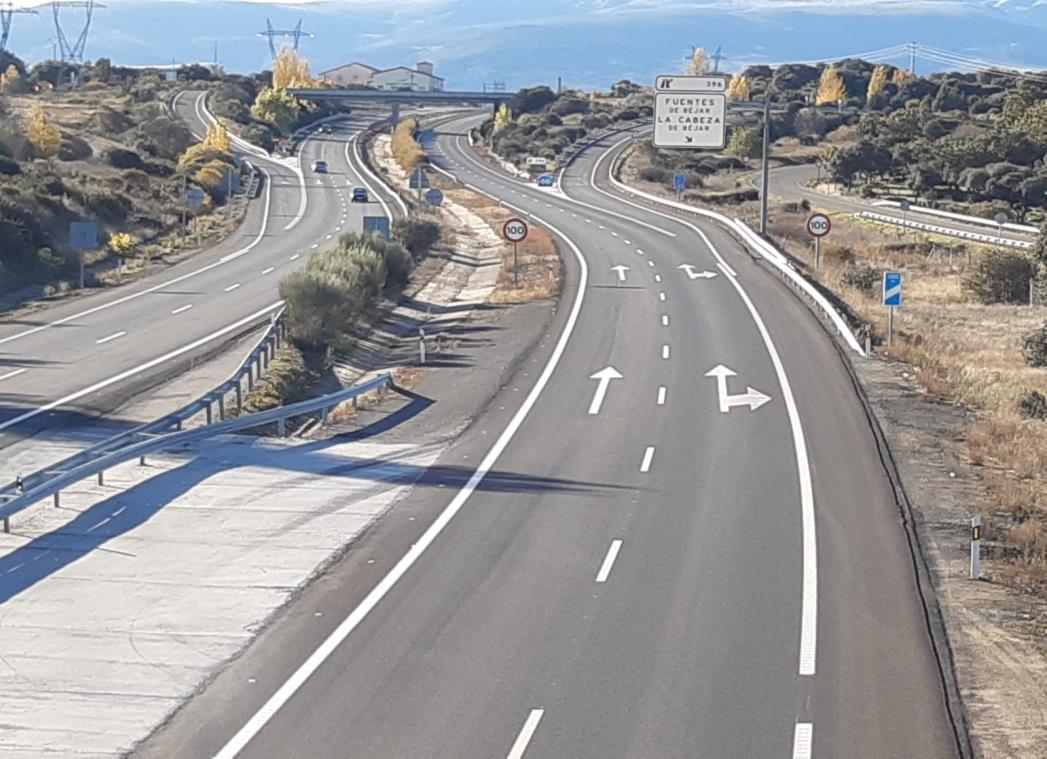 Obras en el tramo anterior entre Guijuelo y Sorihuela.