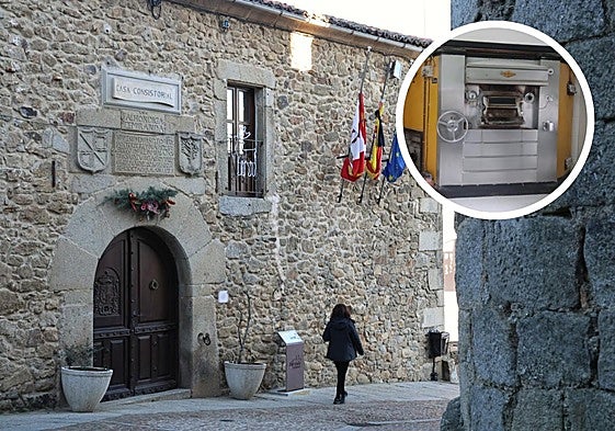 Edificio del ayuntamiento de Miranda del Castañar y horno de su panadería.
