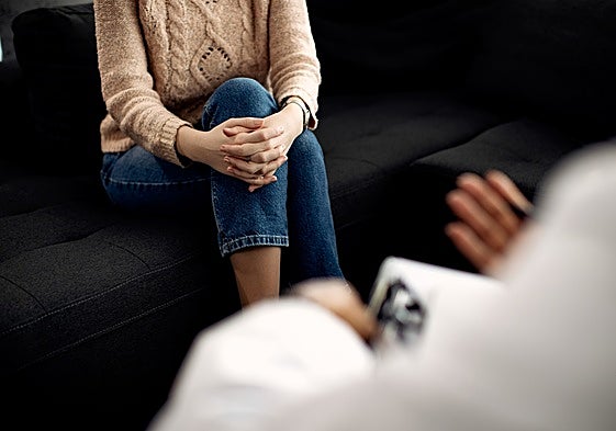 Paciente en una cita de psicología