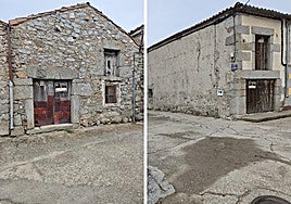 Las dos casas colindantes en venta en Peromingo.