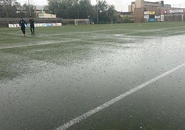 Imagen del campo encharcado.