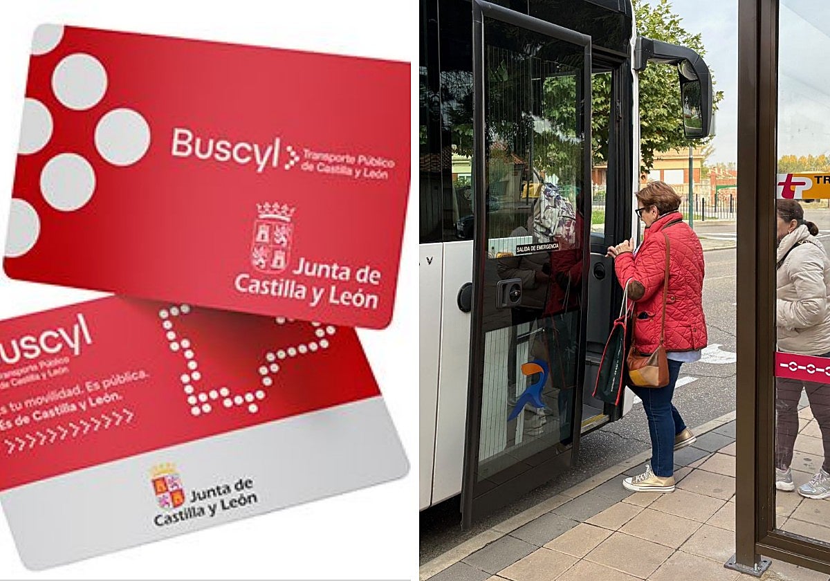 Tarjeta física Buscyl y usuarios del transporte público.