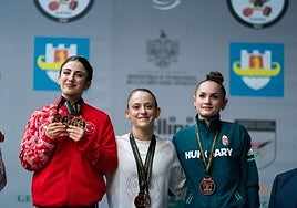 Marta García Rincón en el pódium