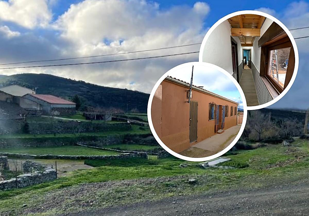 Vistas desde la casa; en los círculos el exterior y el interior de la vivienda