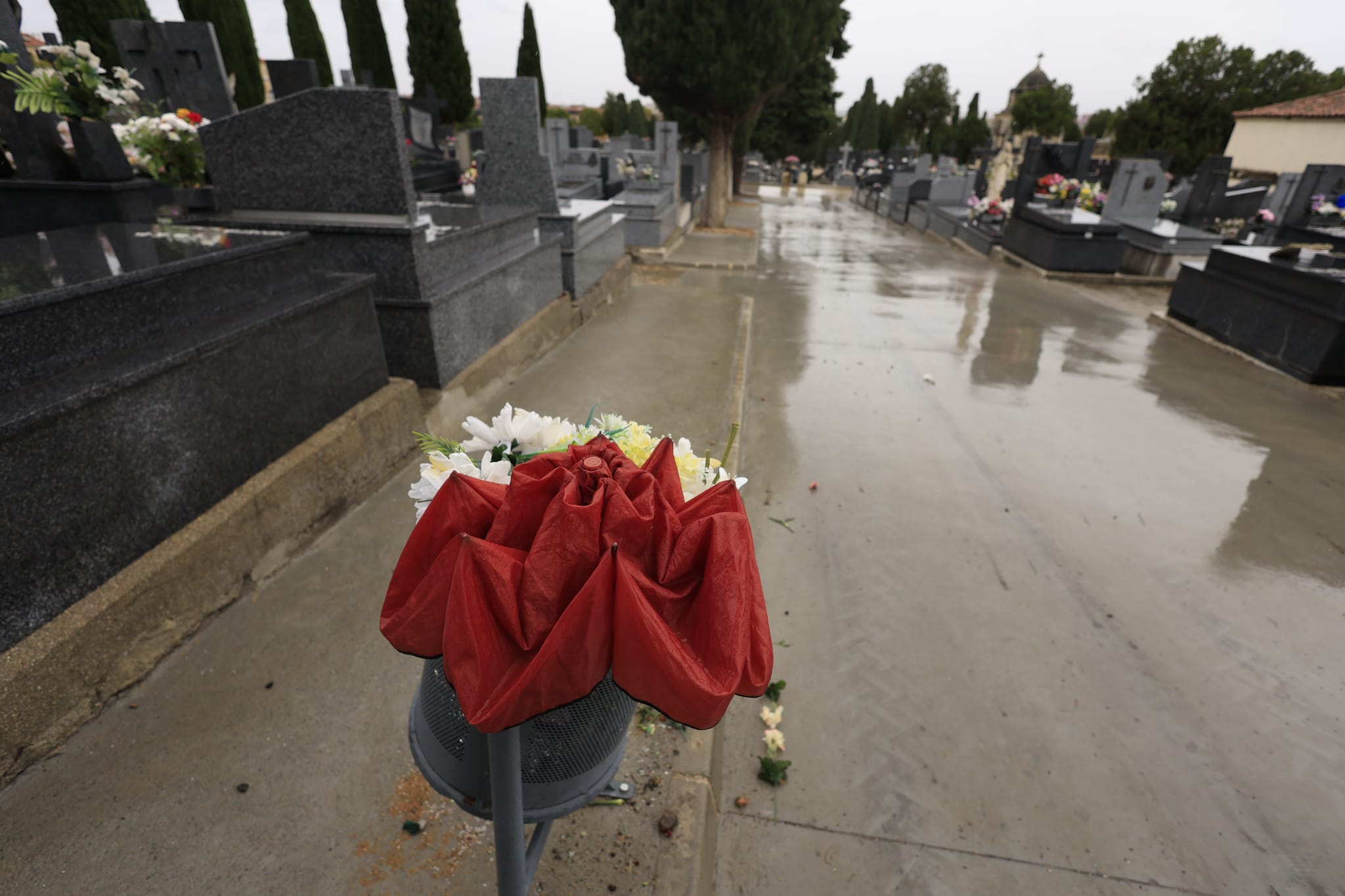 El día de Todos los Santos se celebra bajo el paraguas en Salamanca