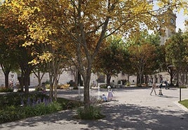 Aspecto previsto en el proyecto ganador de la rehabilitación de la plaza de Los Bandos.
