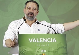 Santiago Abascal, durante un mitin.