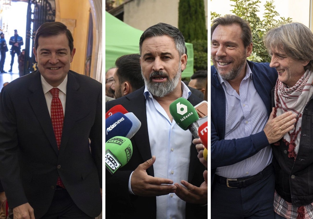Mañueco, Abascal y Carlos Martínez, con el ministro Puente.