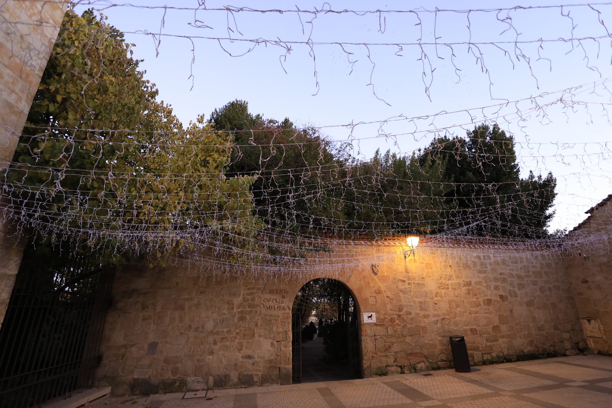 El montaje de los adornos y el mercado navideño de Salamanca, en imágenes