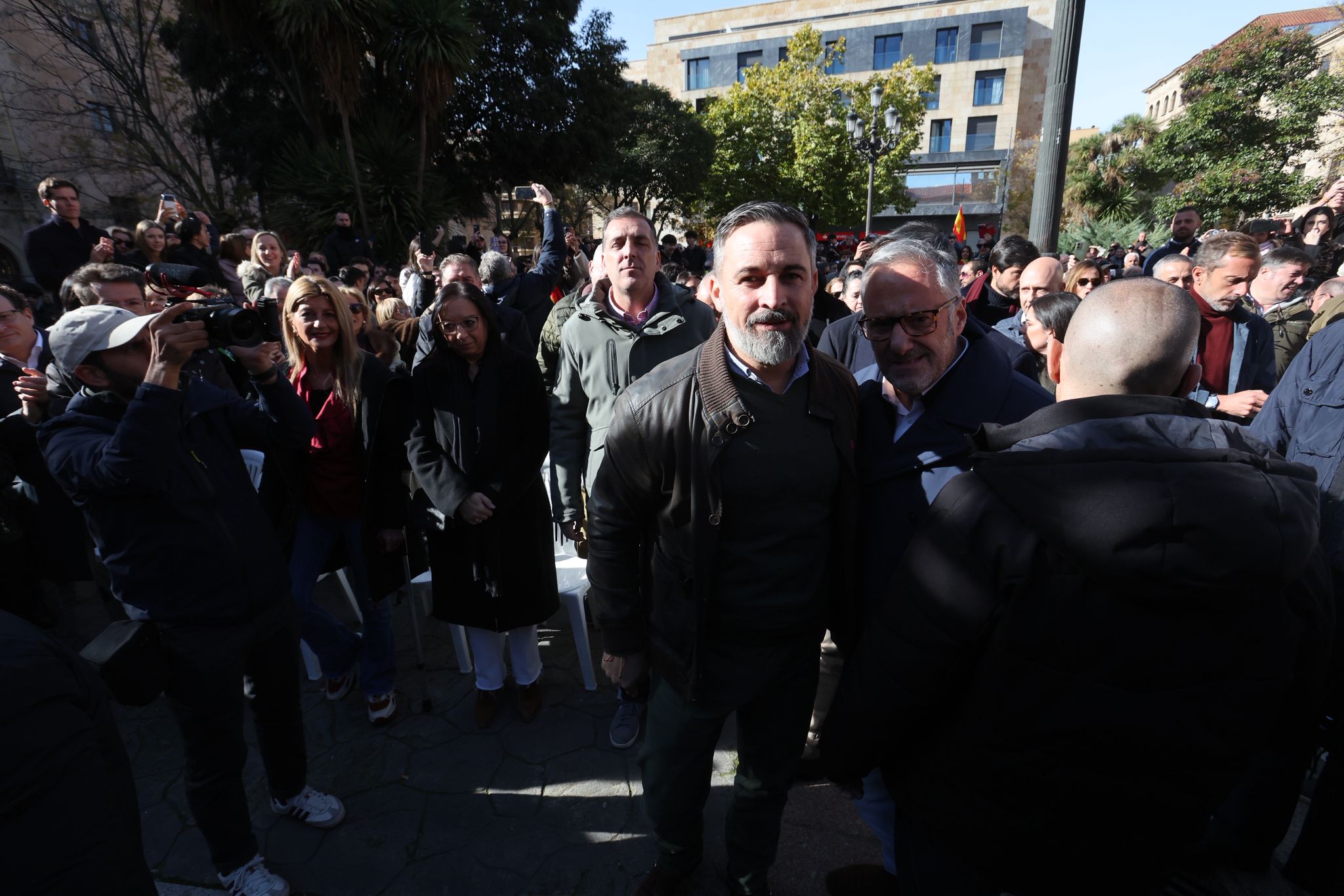 El acto de Santiago Abascal, líder de Vox, en Salamanca, en imágenes