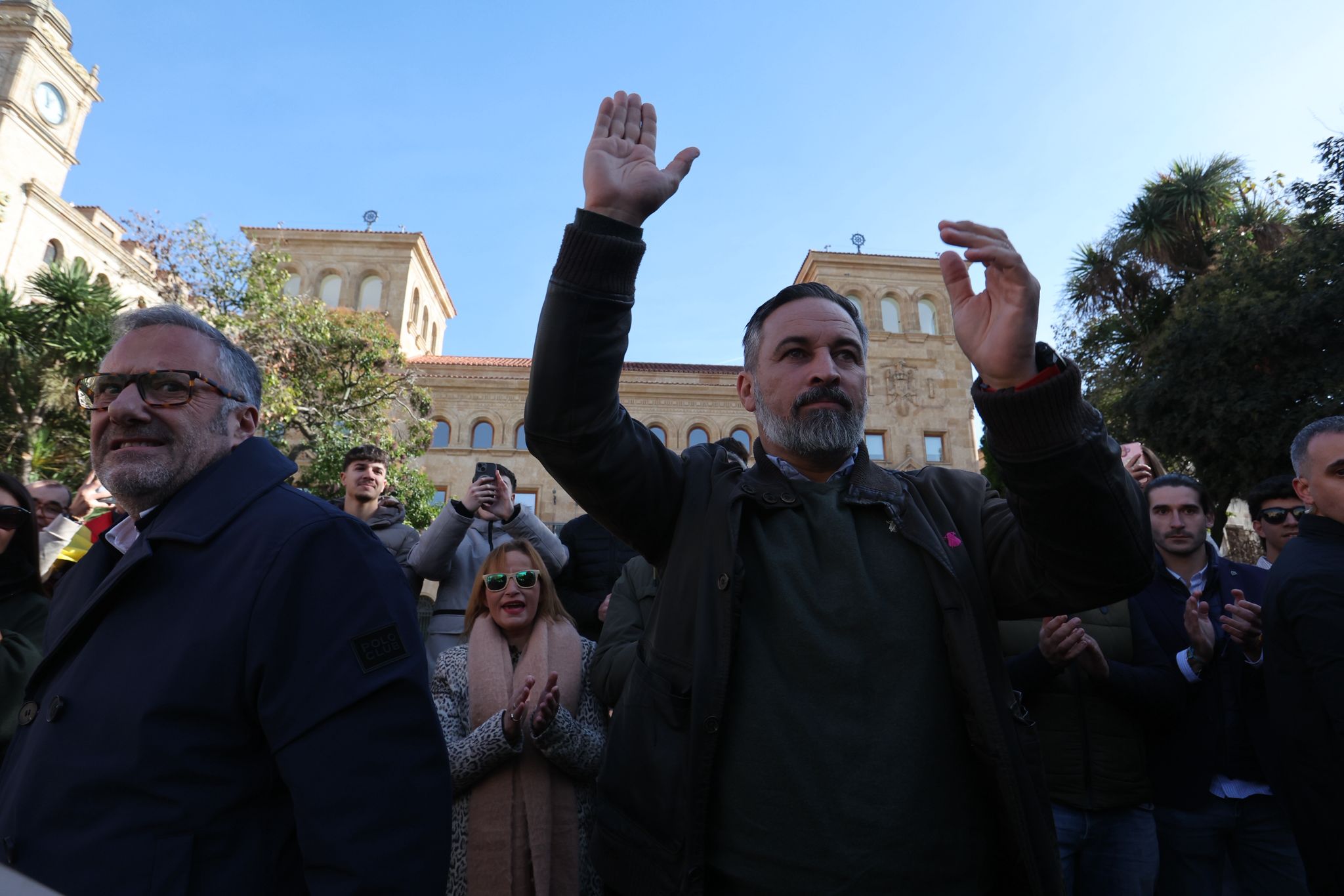 El acto de Santiago Abascal, líder de Vox, en Salamanca, en imágenes