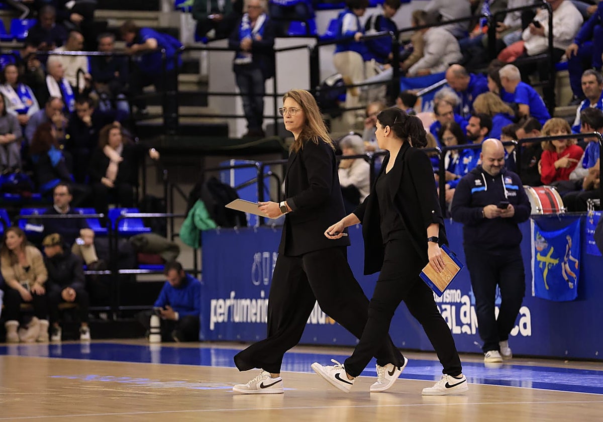 Anna Montañana, en la retirada a vestuarios del primer tiempo