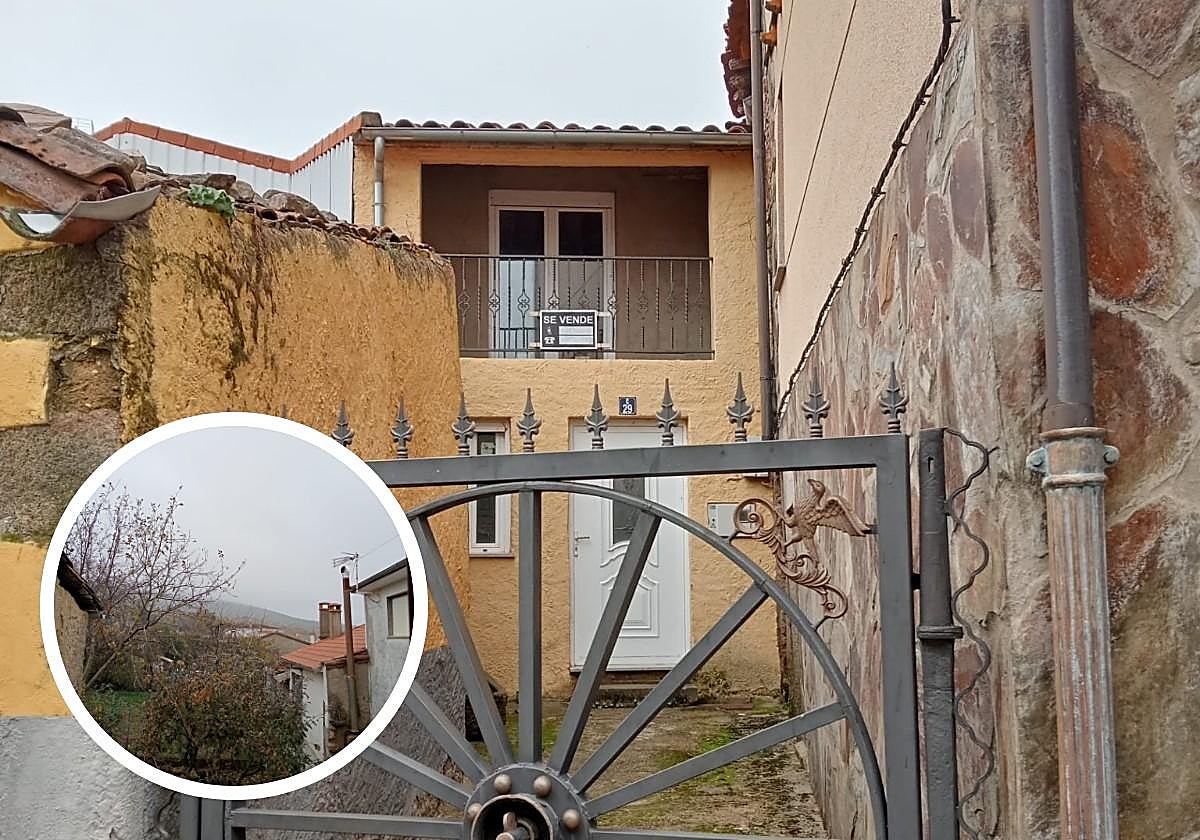 Las dos casas a la venta; en el círculo, vistas de la zona